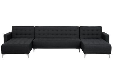 5 Seater U-shaped Modular Fabric Sofa Graphite Grey ABERDEEN