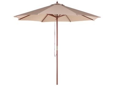 Parasol de jardin en bois avec toile beige sable ⌀ 270 cm TOSCANA 