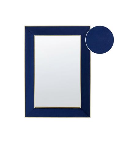 Zamatové nástenné zrkadlo 50 x 70 cm modré LAUTREC