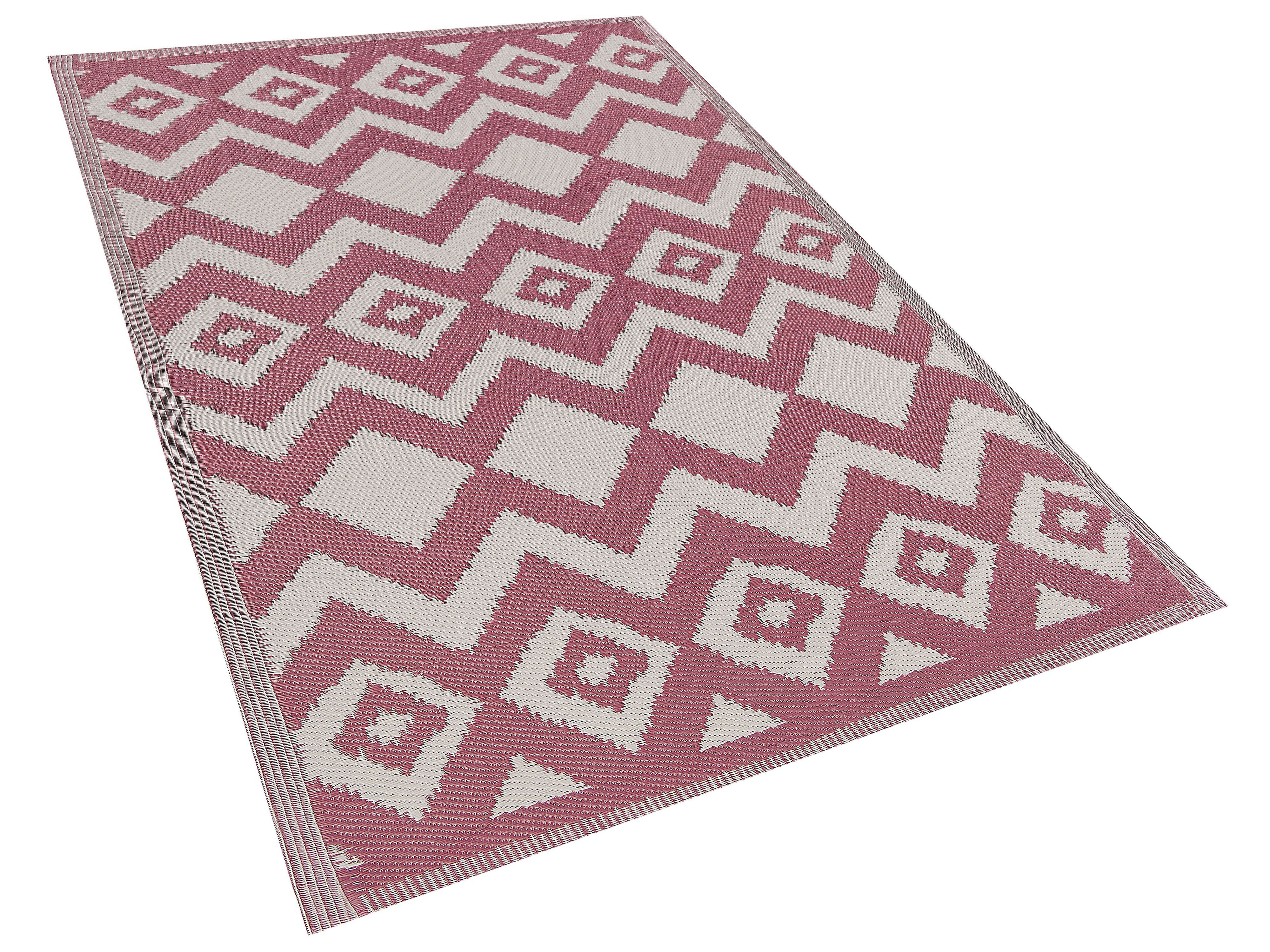 Outdoor Area Rug 180 x 270 cm Pink DEWAS Beliani.co.uk