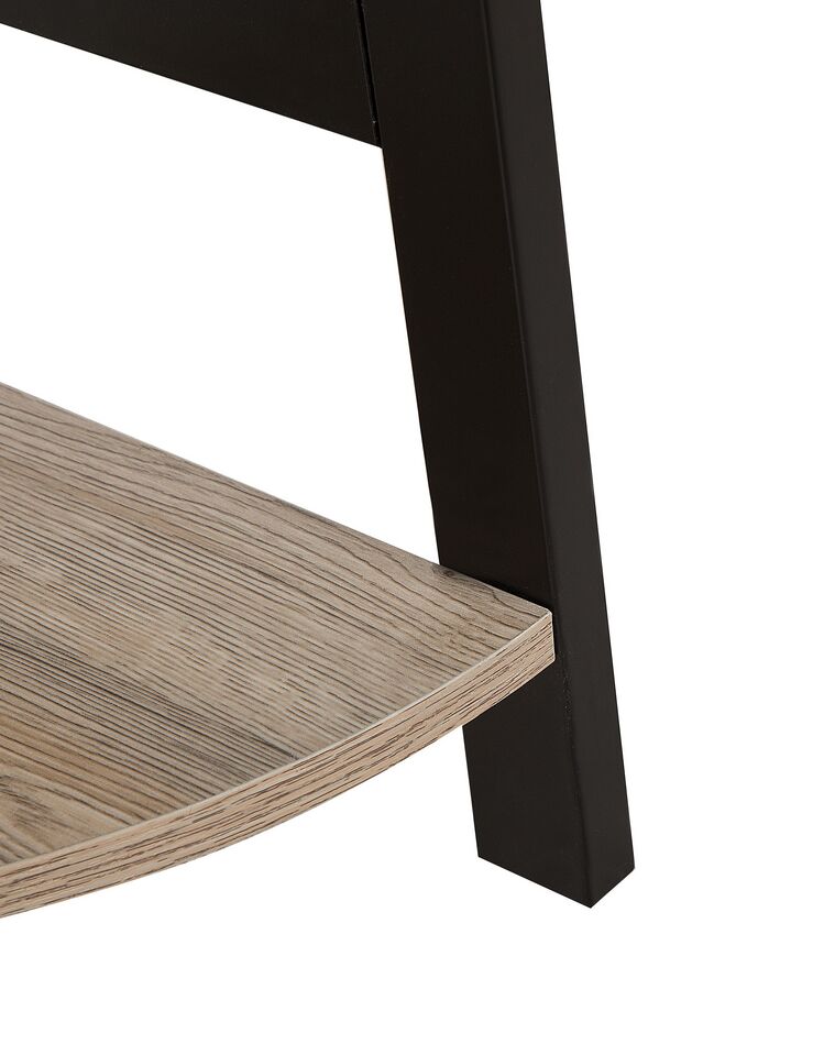 Corner Ladder Shelf Black and Light Wood BEXLEY Beliani.co.uk