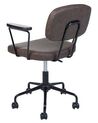 Faux Leather Desk Chair Dark Brown ALGERITA_855212
