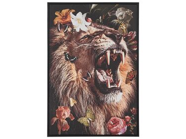 Tableau décoratif avec motif de lion 63 x 93 cm multicolore MARRADI