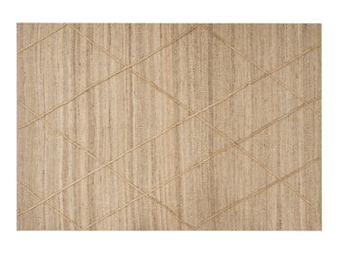 Teppich Jute beige 160 x 230 cm geometrisches Muster Kurzflor YUVACIK