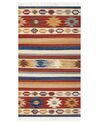Kelim Teppich Wolle mehrfarbig 80 x 150 cm orientalisches Muster Kurzflor JRARAT_859364