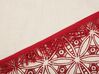 Okrúhly bavlnený koberec so strapcami ø 120 cm krémová biela/červená MEZITILI_756585