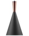 Metal Pendant Lamp Black with Copper TAGUS_688369
