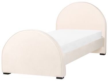 Sametová postel 90 x 200 cm béžová NOZAY