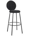 Set of 2 Boucle Bar Chairs Black EMERY_915929
