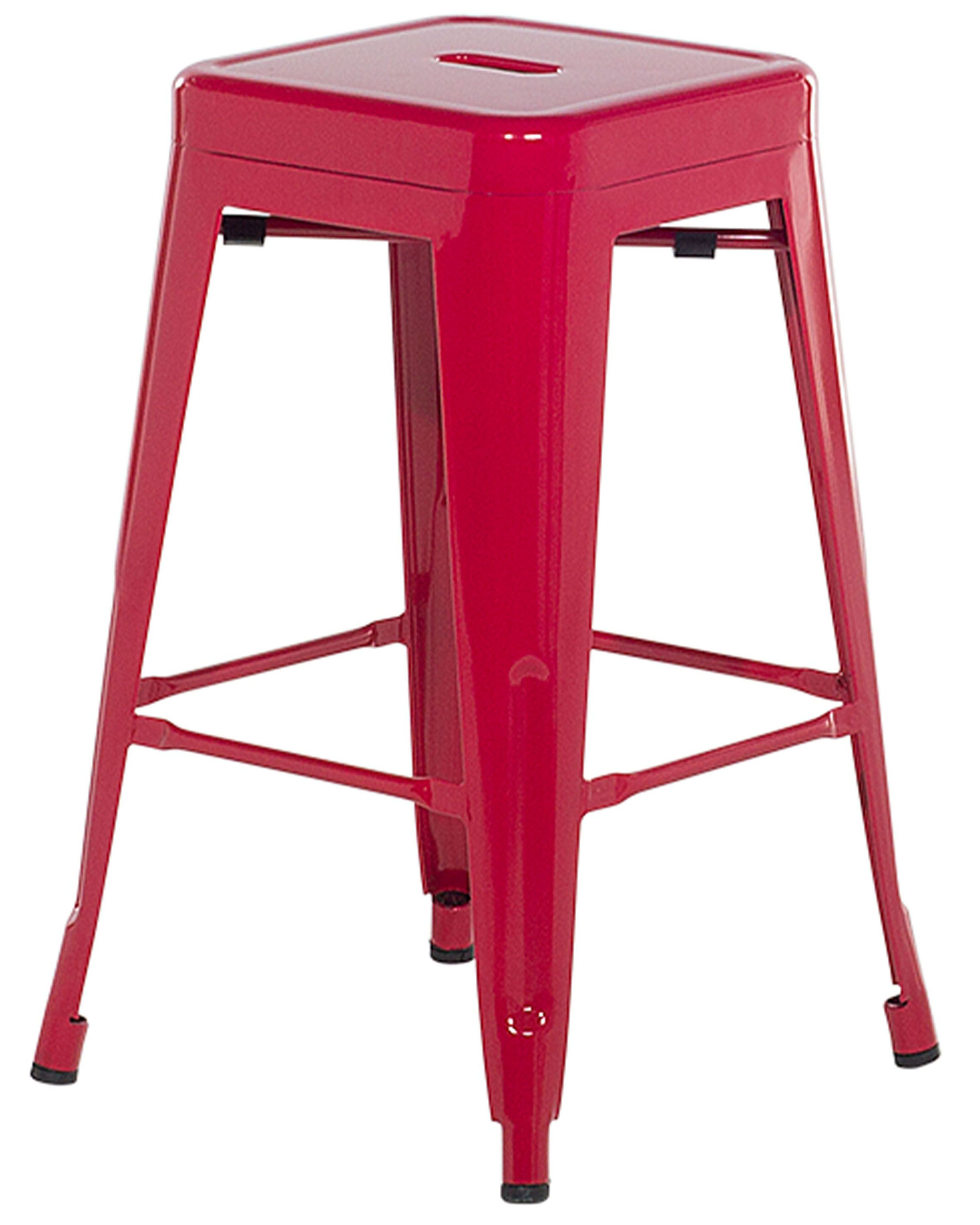 Barstol 2 st 60 cm röd CABRILLO | Beliani.se