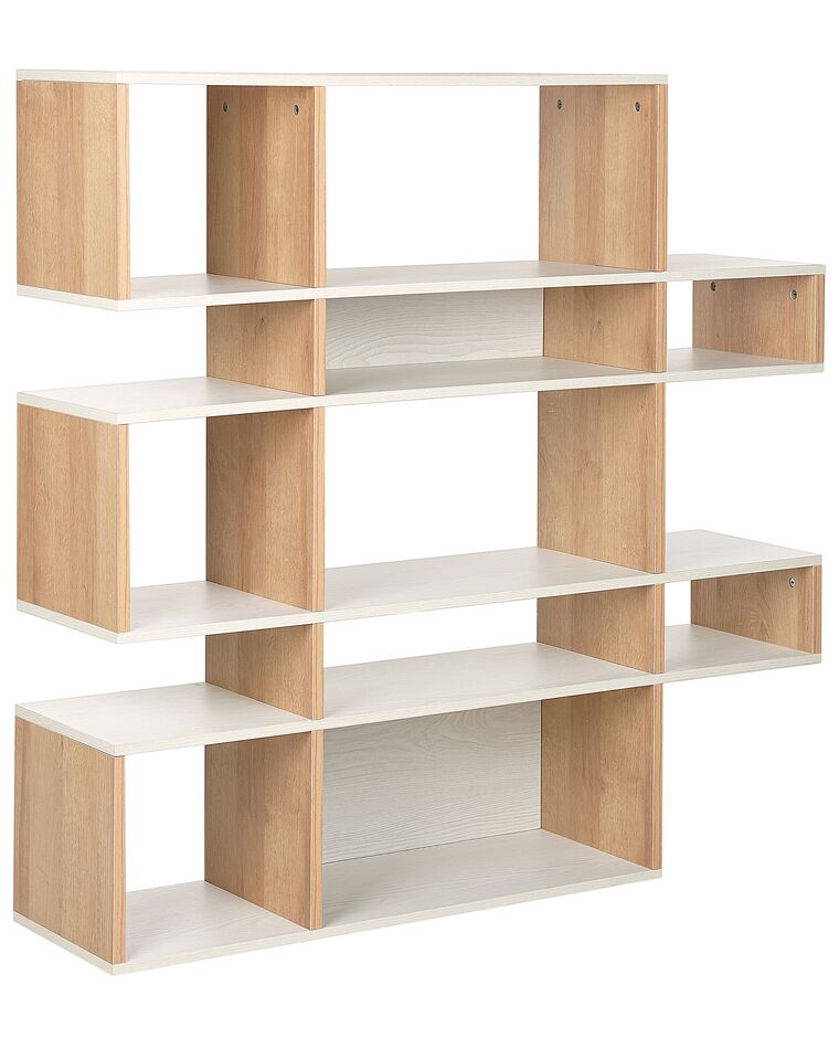 5 Tier Bookcase Light Wood and White AMARILO_860613