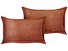Set of 2 Corduroy Cushions 47 x 27 cm Golden Brown ZINNIA_855275