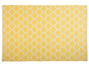  Kanárkově žlutý oboustranný koberec s geometrickým vzorem 140x200 cm AKSU