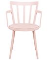 Set of 4 Plastic Dining Chairs Pink MORILL_876320