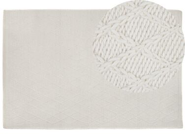 Fehér gyapjúszőnyeg 160 x 230 cm ERZIN