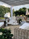 6 Seater Concrete Garden Dining Set with Chairs Beige OLBIA_810497