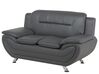 2 Seater Faux Leather Sofa Grey LEIRA_687360