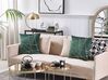 2 welurowe poduszki dekoracyjne w geometryczny wzór 45 x 45 cm zielone PINUS_810636