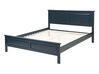 Wooden EU Double Size Bed Blue OLIVET_734504