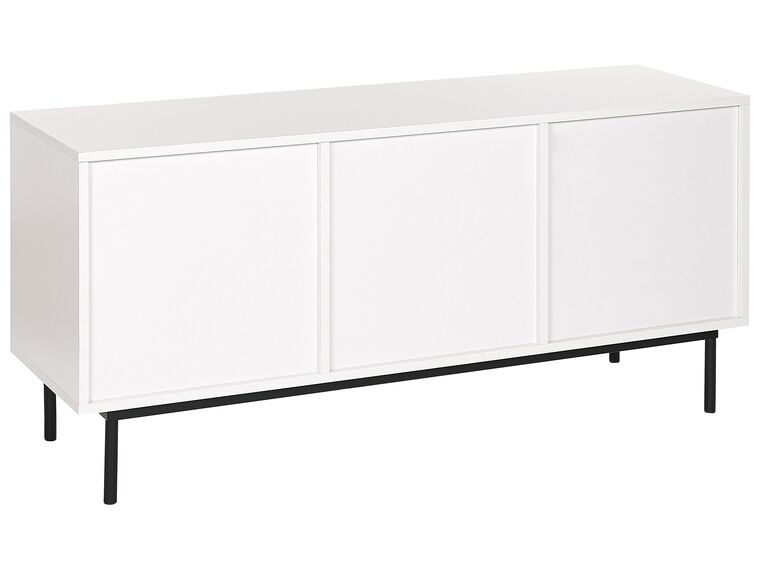 Credenza bianco e legno scuro 120 x 38 cm OKLAND Beliani.it