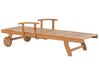 Espreguiçadeira reclinável em madeira de acácia e almofada azul JAVA_802831