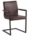 Conjunto de 2 sillas de comedor de piel sintética marrón/negro BUFORD_790090