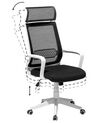 Chaise de bureau design noir blanc LEADER_755583