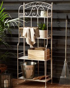 Puutarhahylly valkoinen metalli PADUA Puutarhahylly valkoinen metalli PADUA