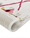 Kinderteppich Baumwolle weiss / rosa 160 x 230 cm geometrisches Muster Kurzflor CAVUS_839830