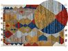 Kelim Teppich Wolle mehrfarbig 200 x 300 cm Patchwork Kurzflor ARZAKAN_858329