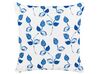 Set of 2 Outdoor Cushions Leaf Motif 45 x 45 cm White and Blue TORBORA_882369