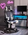 Faux Leather Reclining Office Chair Black with White GAMER_738321