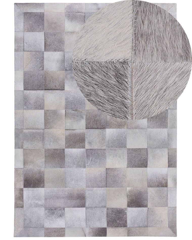 Tapis gris avec motif quadrillé 160 x 230 cm ALACAM_688518