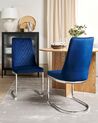 Conjunto de 2 sillas de terciopelo azul marino/plateado ALTOONA_795767