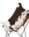 Fabric Armchair Cowhide Pattern Brown with White NYBRO_788683