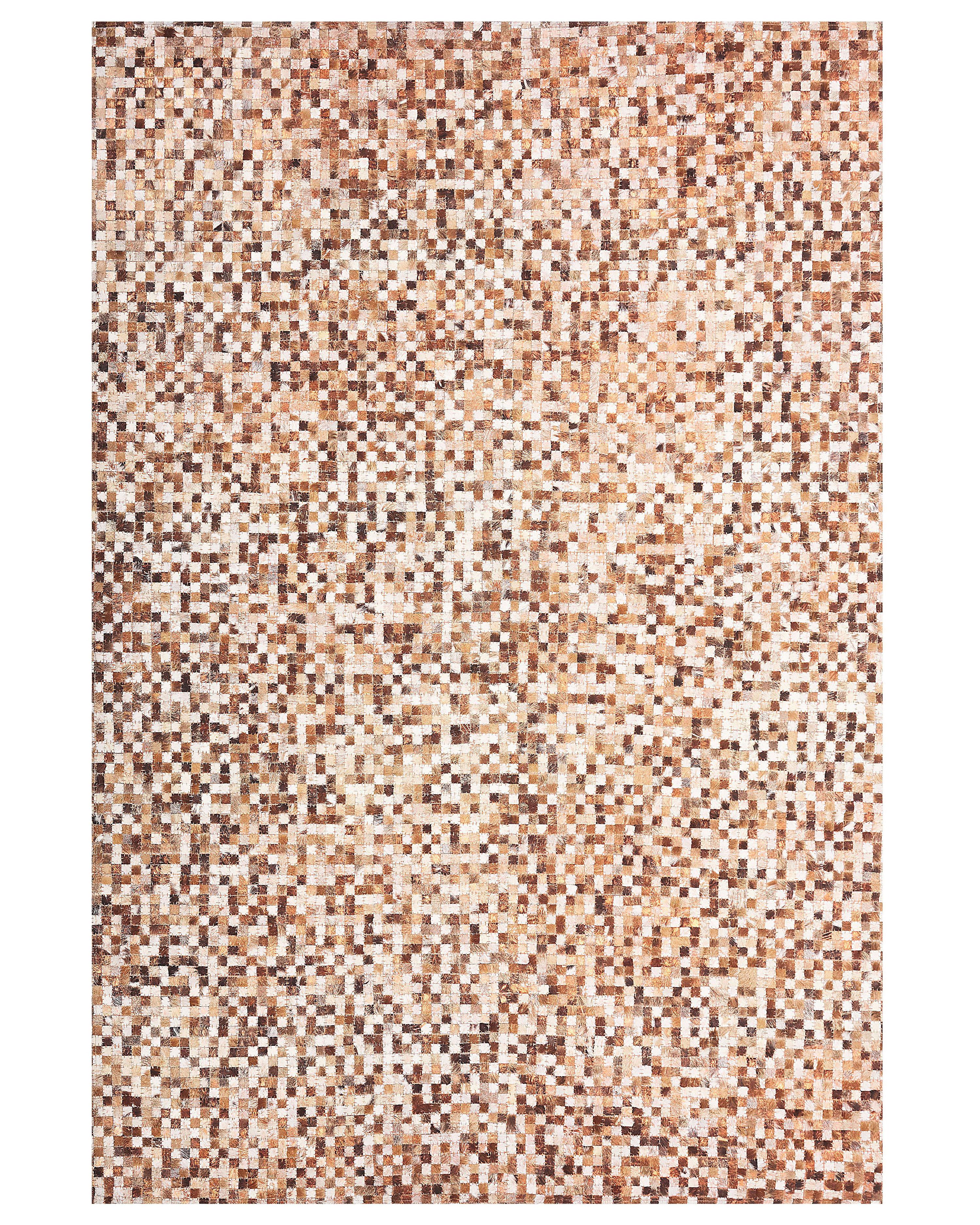 Dywan patchwork skórzany brązowy 160 x 230 cm TORUL