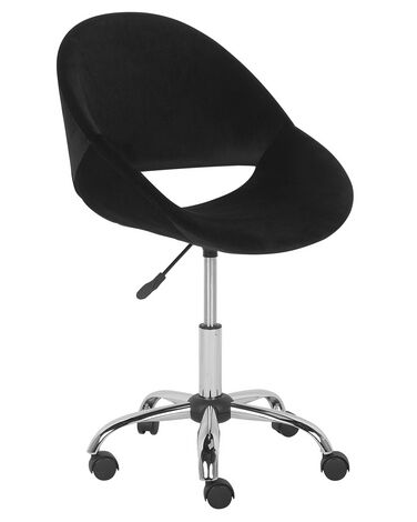 Velvet Armless Desk Chair Black SELMA