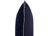 Almofada decorativa em algodão e viscose azul escura com relevo 45 x 45 cm MELUR_755098