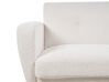 Ensemble canapés et fauteuil en tissu bouclé blanc 6 places avec pouf FLORLI_906101