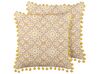 Set di 2 cuscini cotone senape e bianco sporco 45 x 45 cm LYCROIS_838907