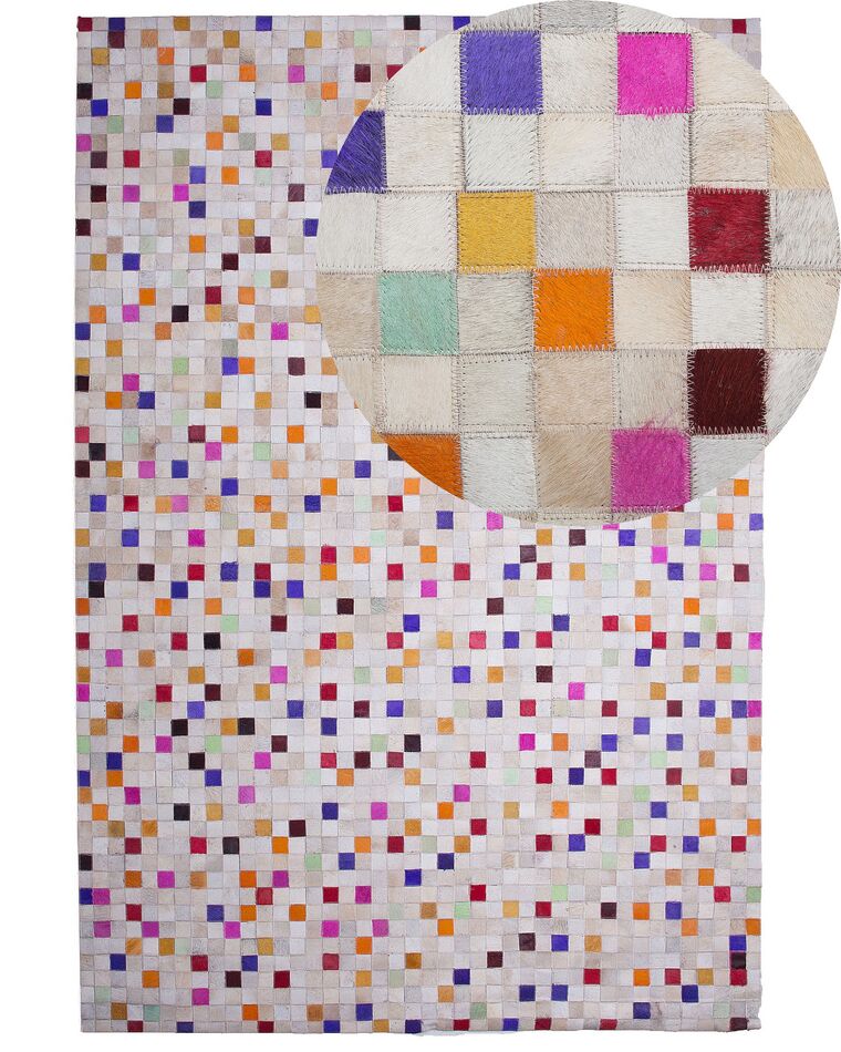 Dywan patchwork skórzany 160 x 230 cm wielokolorowy ADVAN_714192