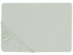 Puuvillalakana muotoonommeltu vaaleanvihreä 140 x 200 cm JANBU Puuvillalakana muotoonommeltu vaaleanvihreä 140 x 200 cm JANBU