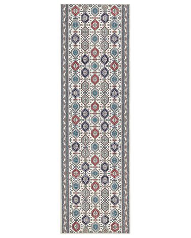Teppich mehrfarbig 60 x 200 cm orientalisches Muster Kurzflor HACILAR