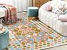 Teppich Wolle mehrfarbig 160 x 230 cm geometrisches Muster Kurzflor ERMENEK_836592
