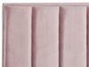 Cama de casal com arrumação em veludo rosa 180 x 200 cm SEZANNE_892486