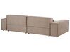 Sofá esquinero modular 2 plazas de tela marrón derecho HELLNAR_912294
