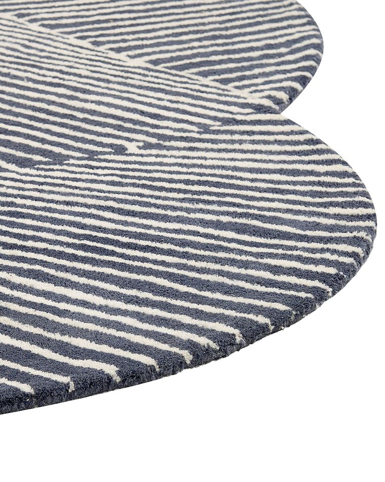 Wool Oval Area Rug 140 x 200 cm White and Graphite Grey ZABOL Beliani