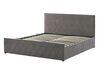 Velvet EU Double Size Ottoman Bed Grey ROCHEFORT_786503