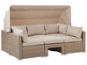 Lounge Set Rattan braun 5-Sitzer modular Auflagen beige COCCOLIA_810056