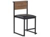Jedálenská súprava stola a 4 stoličiek tmavé drevo/čierna BURTON_774175